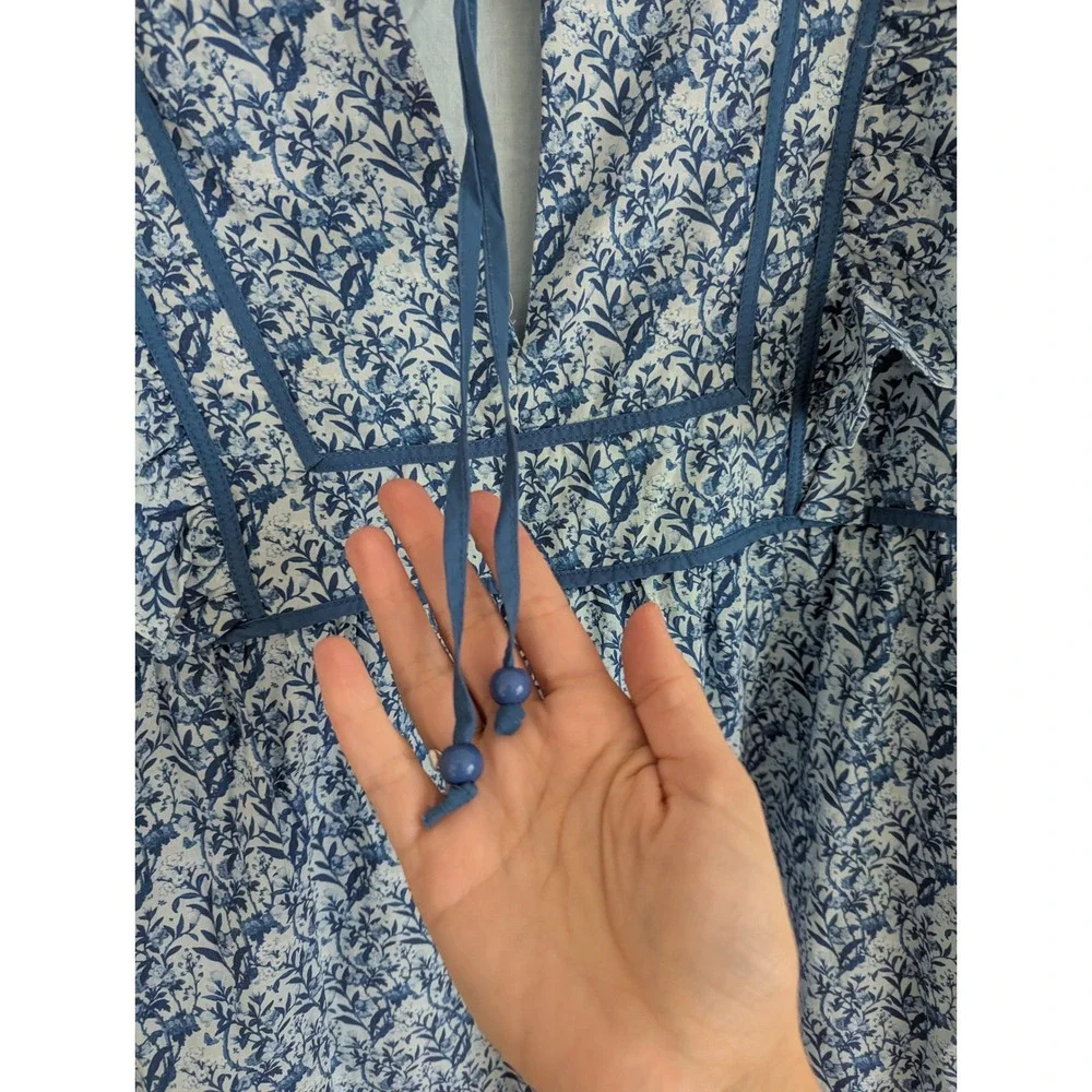 Hyacinth House Rosaleigh mini dress size M floral puff sleeve garden party - Picture 7 of 9